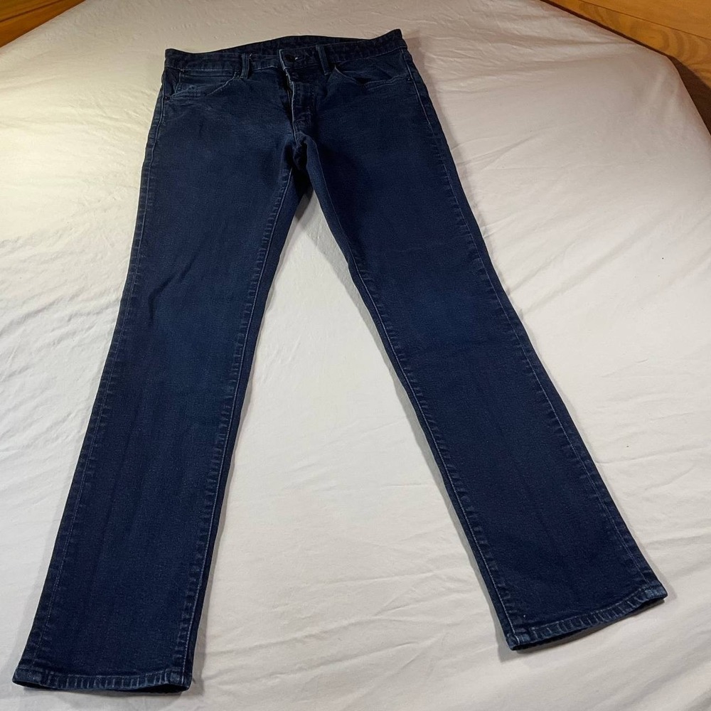 Bonobos Jeans Mens Size 32X32 Blue Dark Wash Denim Straight Leg‎ Low Rise Casual